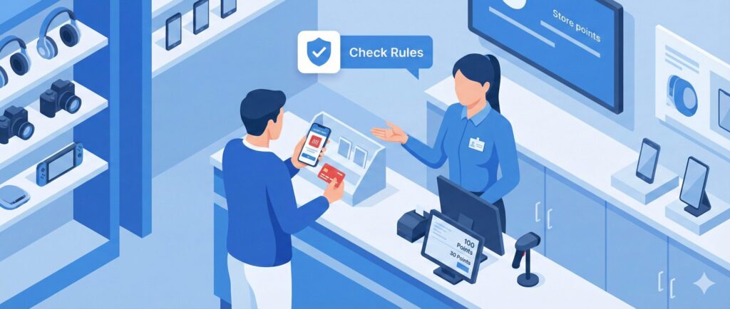 レジでの提示で楽天ポイントは貯まるのか？