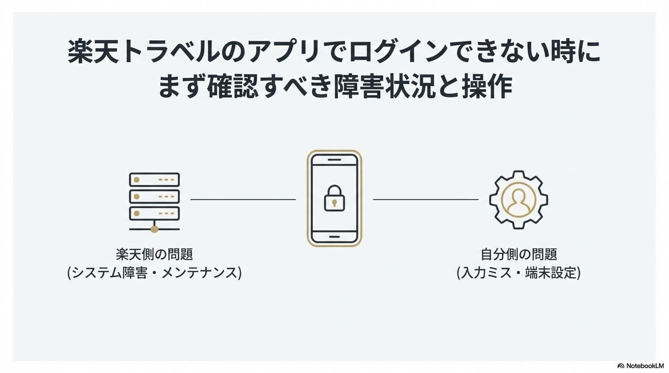 楽天トラベルのアプリでログインできない時にまず確認すべき障害状況と操作