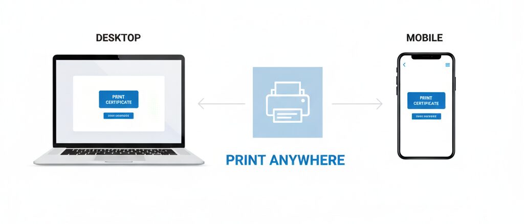 楽天 gora ハンディ キャップ 証明書 印刷方法のデバイス別手順