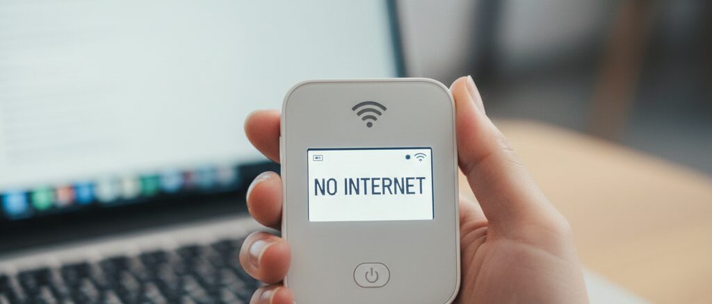 端末に「楽天のポケットWi-Fiはインターネット接続なし」と表示されるケースの対処法