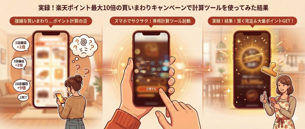 実録！楽天ポイント最大10倍の買いまわりキャンペーンで計算ツールを使ってみた結果