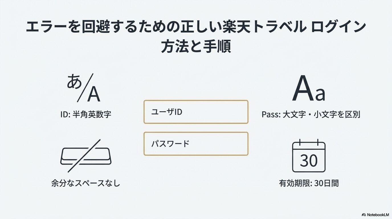 エラーを回避するための正しい楽天トラベル ログイン 方法と手順