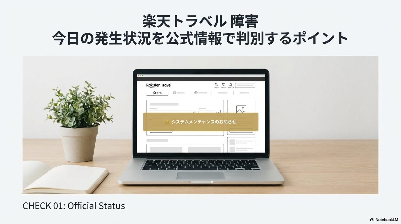 楽天トラベル 障害 今日の発生状況を公式情報で判別するポイント