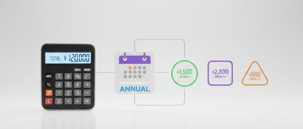 楽天市場とヤフーショッピングにAmazonを加えて比較する年間コスト