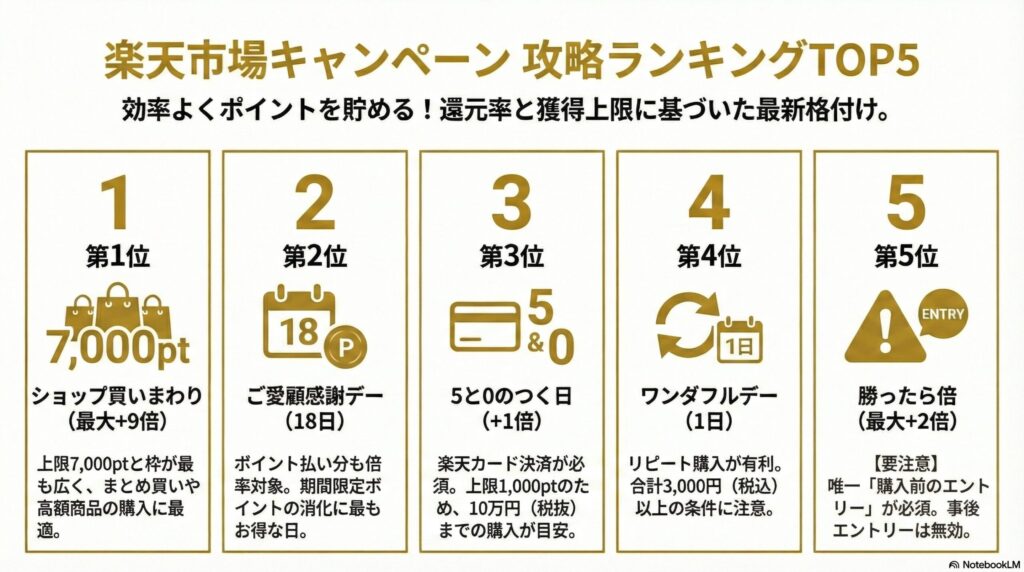 楽天市場キャンペーン攻略ランキング