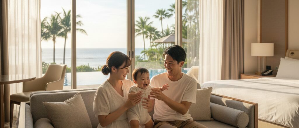 赤ちゃんと初めての旅行へ!ママ割と楽天トラベルでお得に泊まる