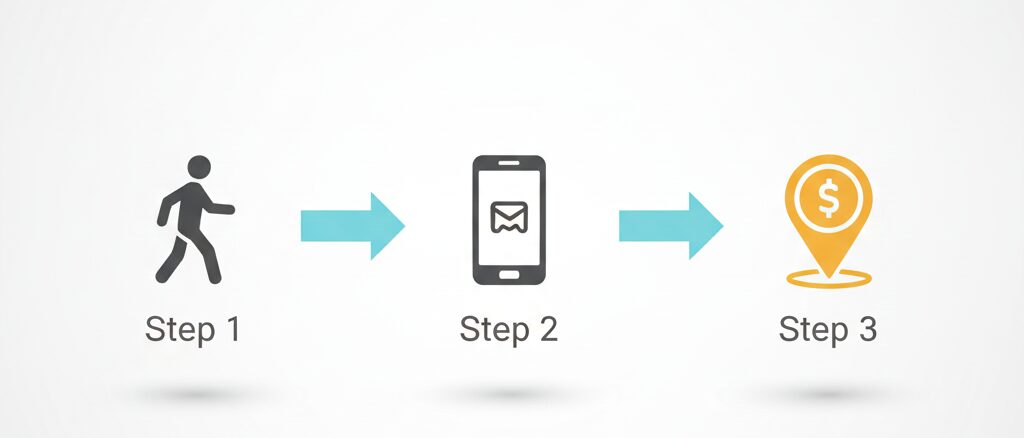 楽天シニアで歩数に応じたポイントを貯める流れ