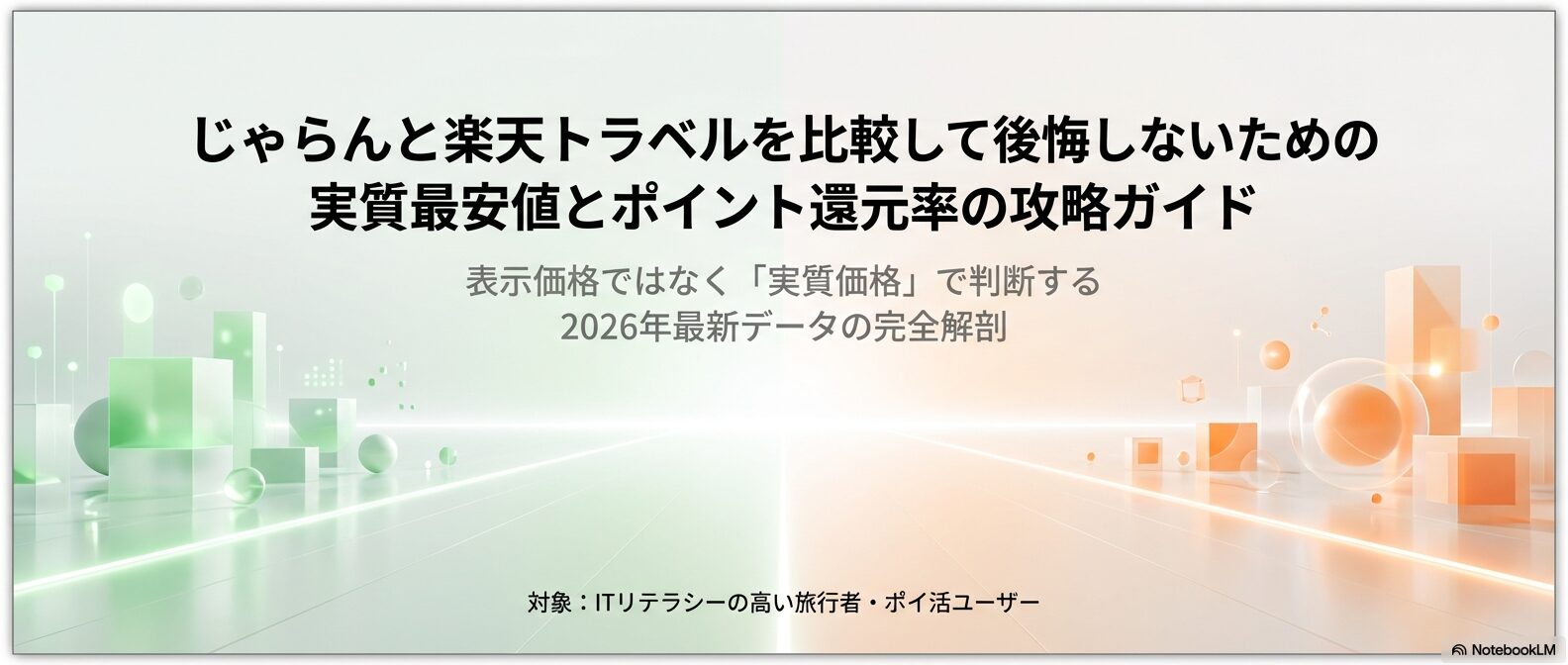 じゃらんと楽天トラベルを比較して後悔しないための実質最安値とポイント還元率の攻略ガイド