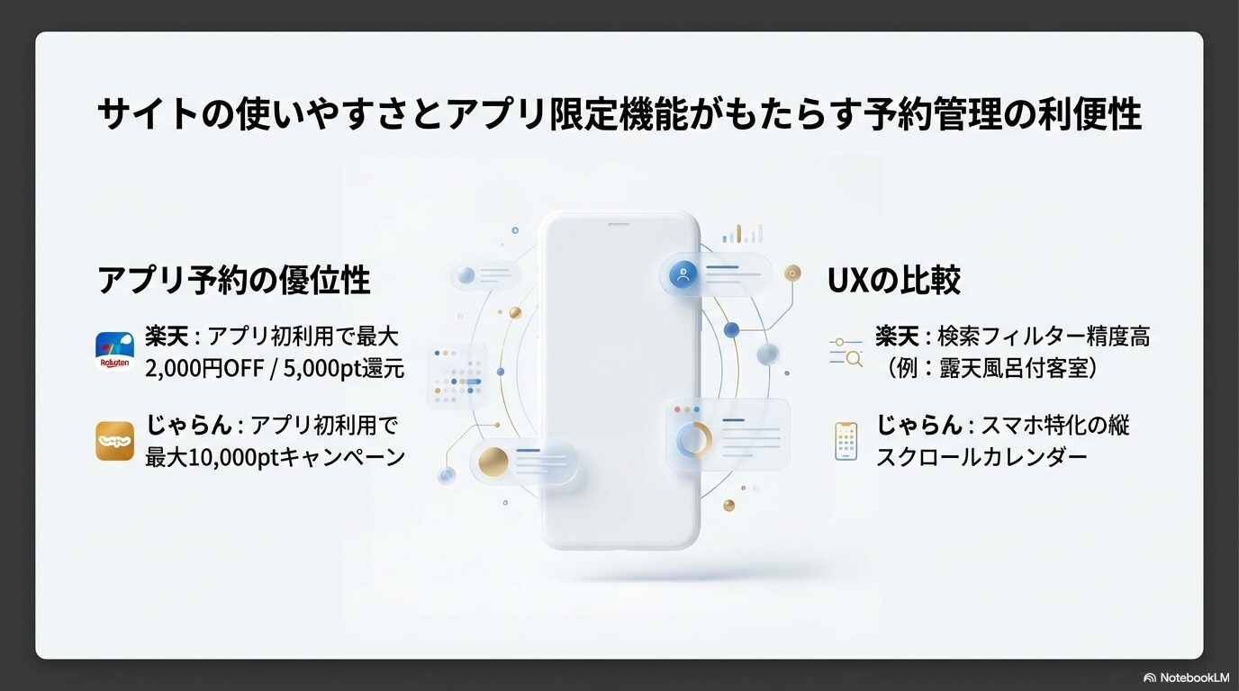 サイトの使いやすさとアプリ限定機能がもたらす予約管理の利便性