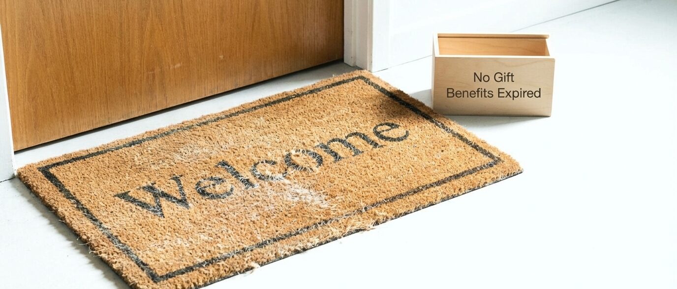 将来の再登録を同じメールアドレスで検討する際の入会特典に関する制約