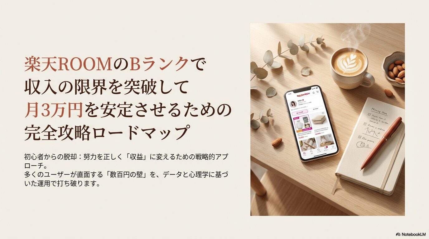 楽天ROOMのBランクで収入の限界を突破して月3万円を安定させるための完全攻略ロードマップ