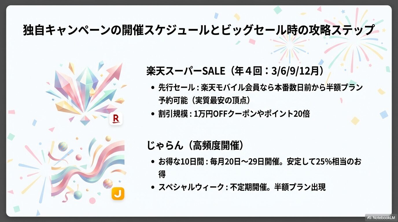 独自キャンペーンの開催スケジュールとビッグセール時の攻略ステップ
