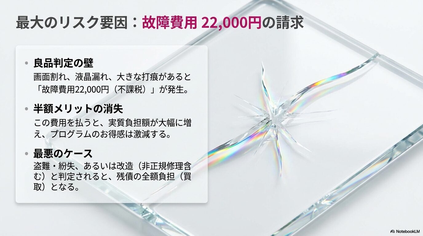 返却を検討する際の最大の懸念点！端末の返却時に発生する故障費用のリスク