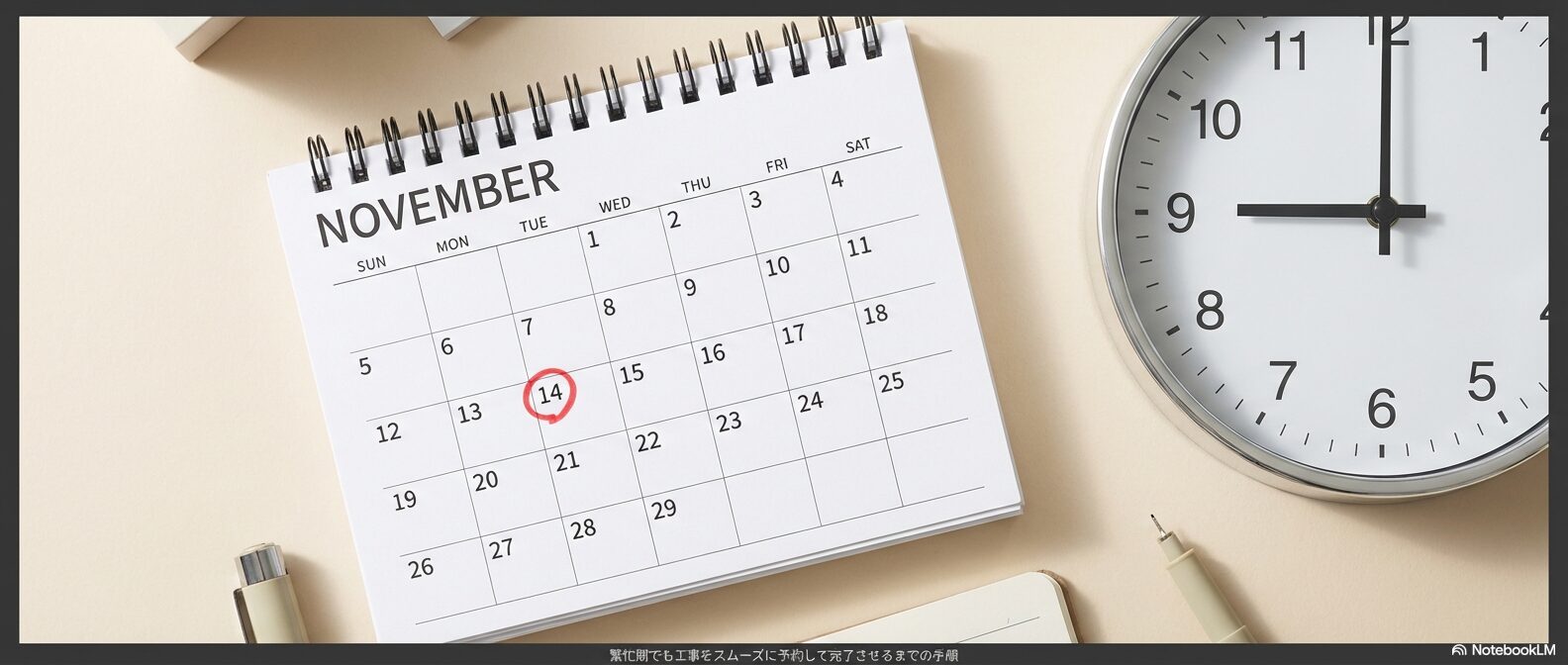 繁忙期でも工事をスムーズに予約して完了させるまでの手順