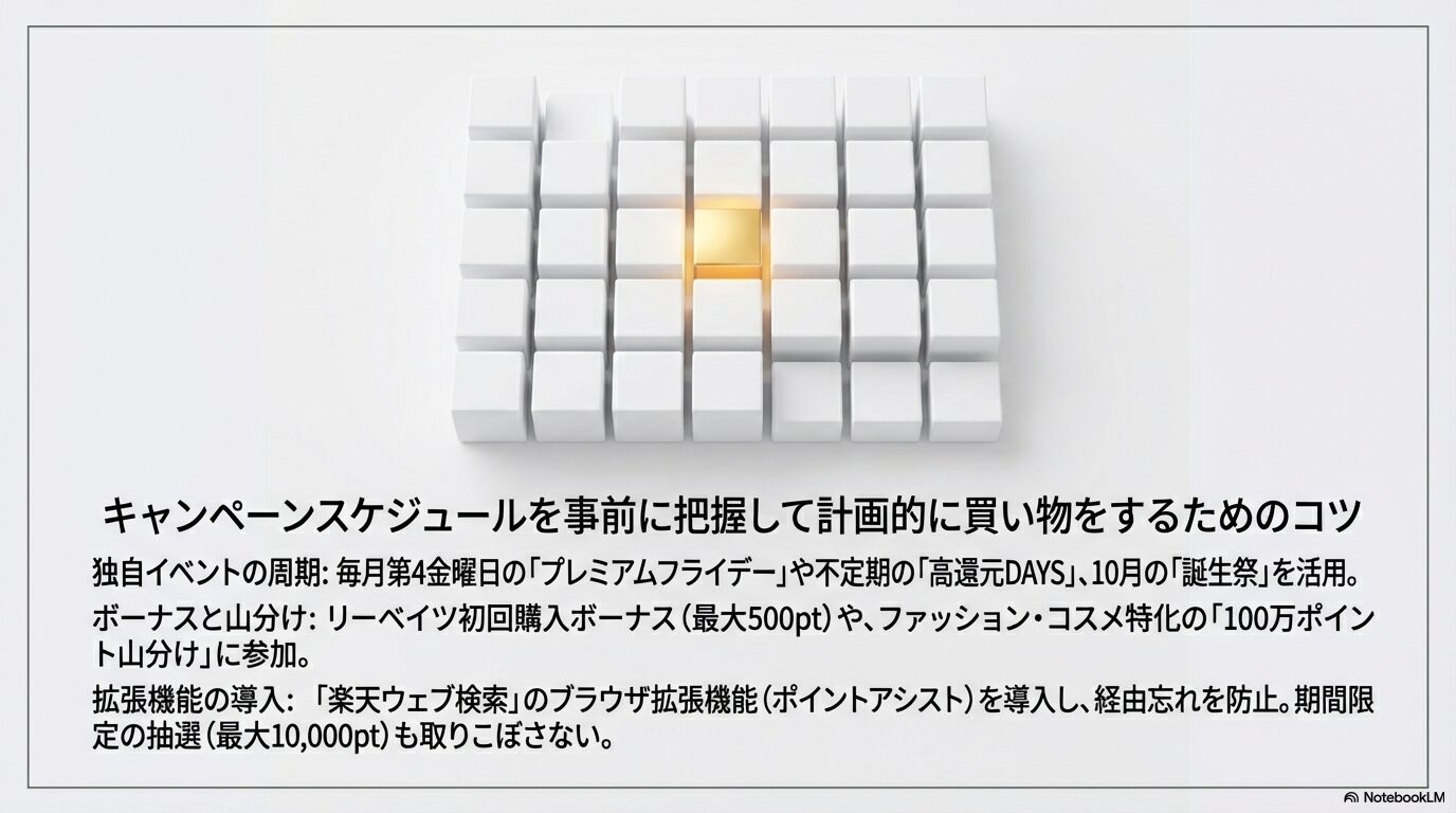 キャンペーンスケジュールを事前に把握して計画的に買い物をするためのコツ