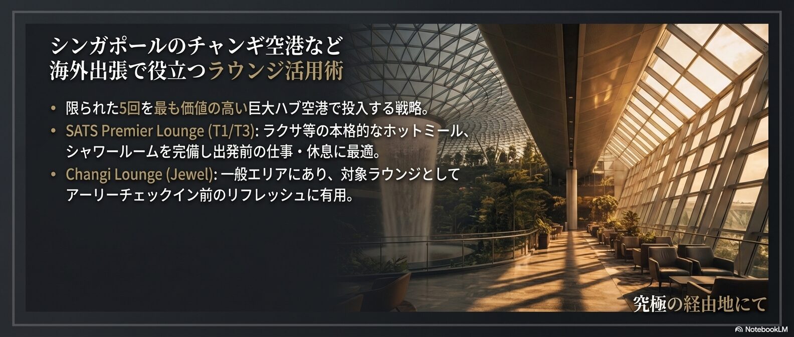 シンガポールのチャンギ空港など海外出張で役立つラウンジ活用術