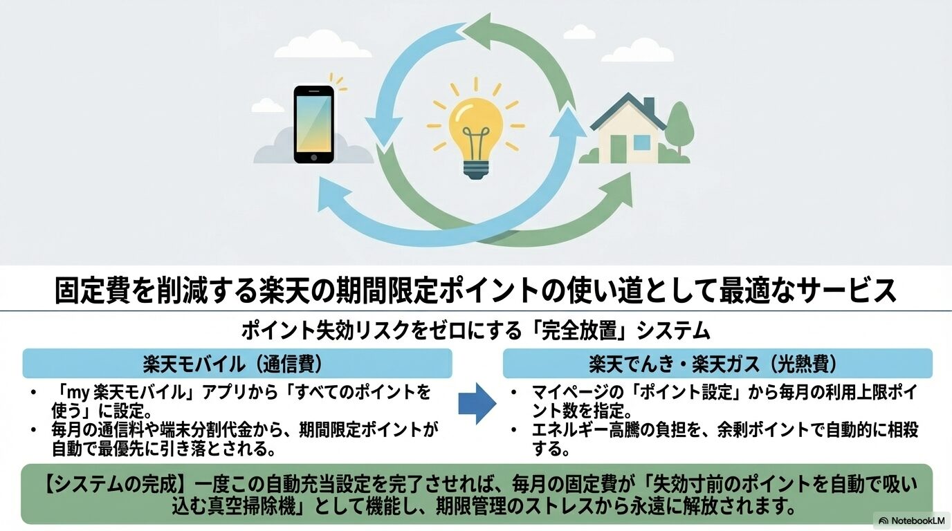 固定費を削減する楽天の期間限定ポイントの使い道として最適なサービス