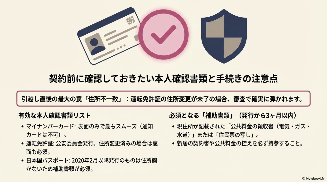 契約前に確認しておきたい本人確認書類と手続きの注意点