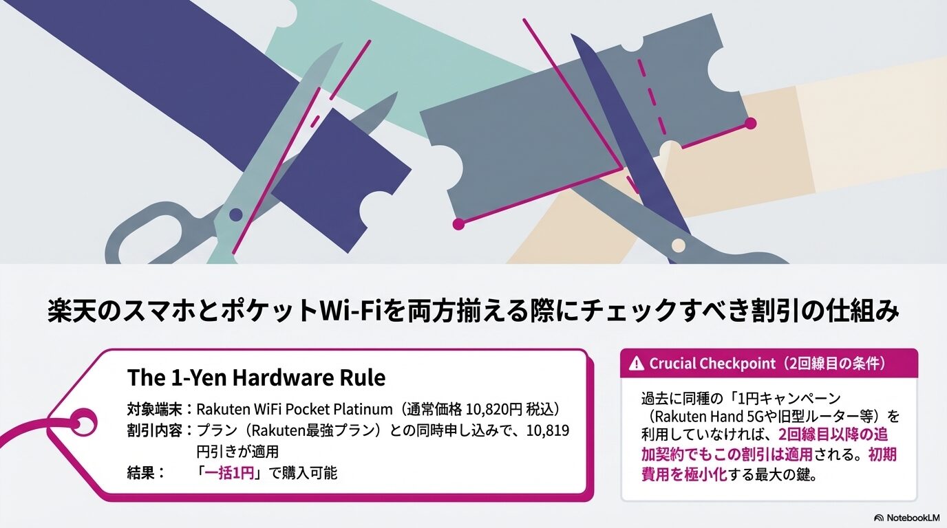楽天のスマホとポケットWi-Fiを両方揃える際にチェックすべき割引の仕組み