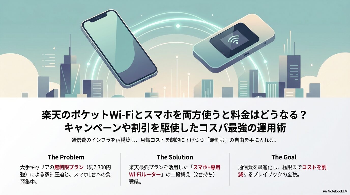 楽天のポケットWi-Fiとスマホを両方使うと料金はどうなる？キャンペーンや割引を駆使したコスパ最強の運用術