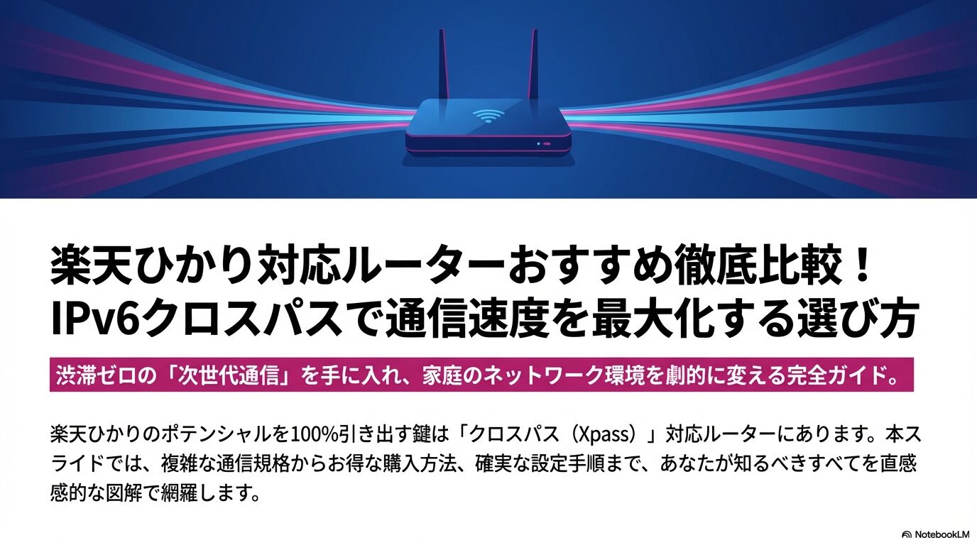楽天ひかり対応ルーターおすすめ徹底比較！IPv6クロスパスで通信速度を最大化する選び方