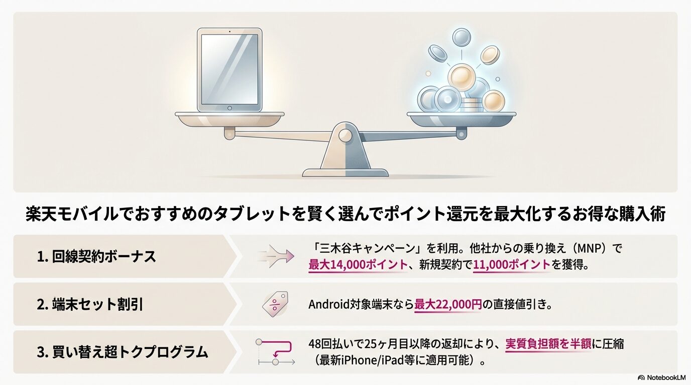 楽天モバイルでおすすめのタブレットを賢く選んでポイント還元を最大化するお得な購入術