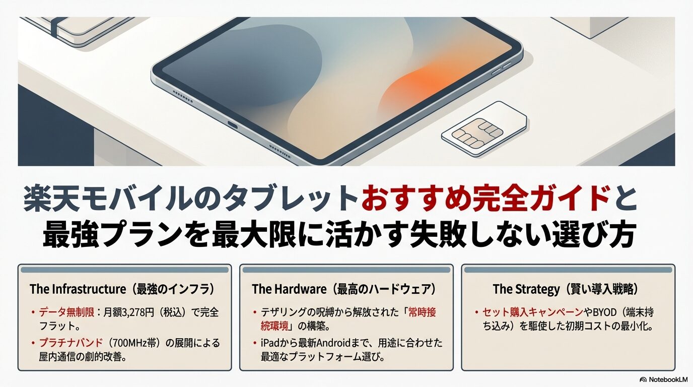 楽天モバイルのタブレットおすすめ完全ガイドと最強プランを最大限に活かす失敗しない選び方