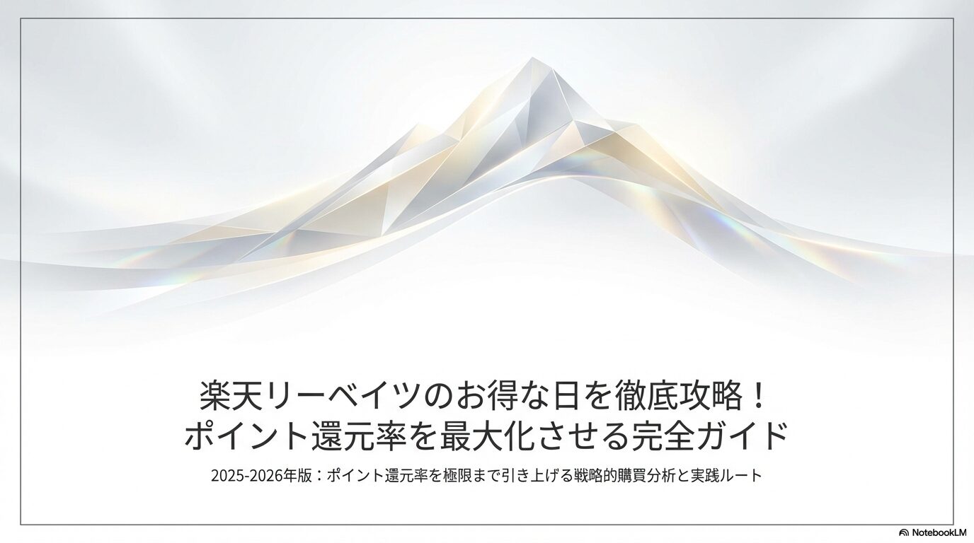 楽天リーベイツのお得な日を徹底攻略!ポイント還元率を最大化させる完全ガイド
