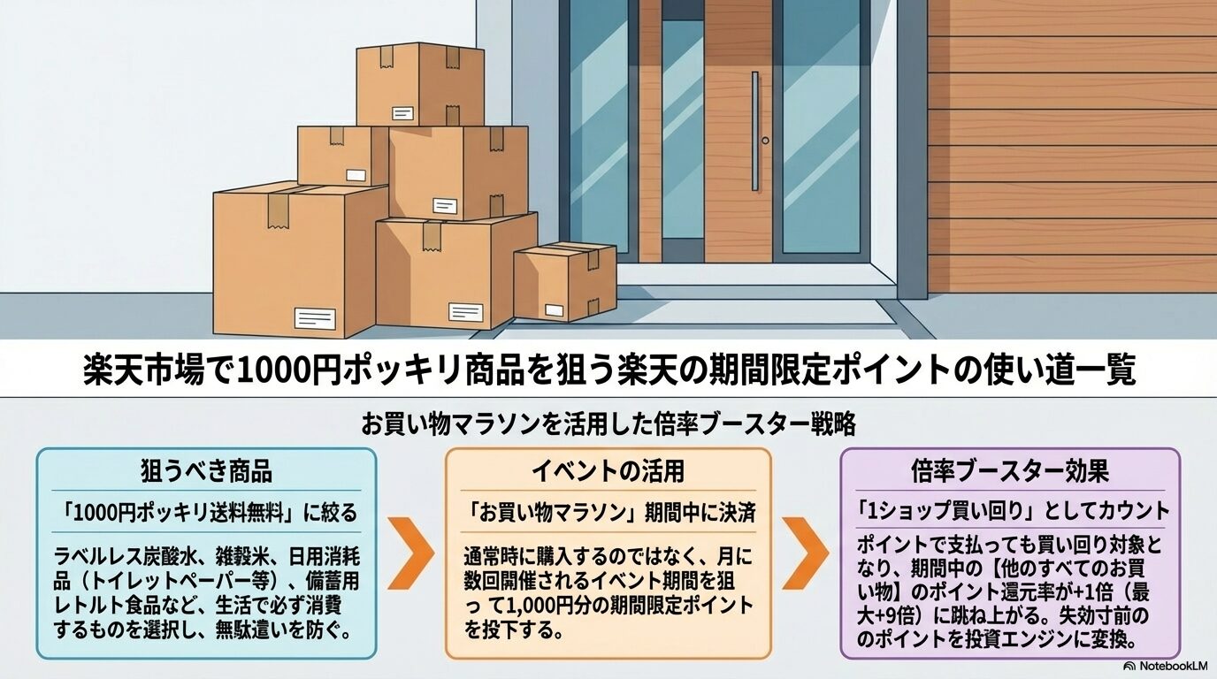 楽天市場で1000円ポッキリ商品を狙う楽天の期間限定ポイントの使い道一覧