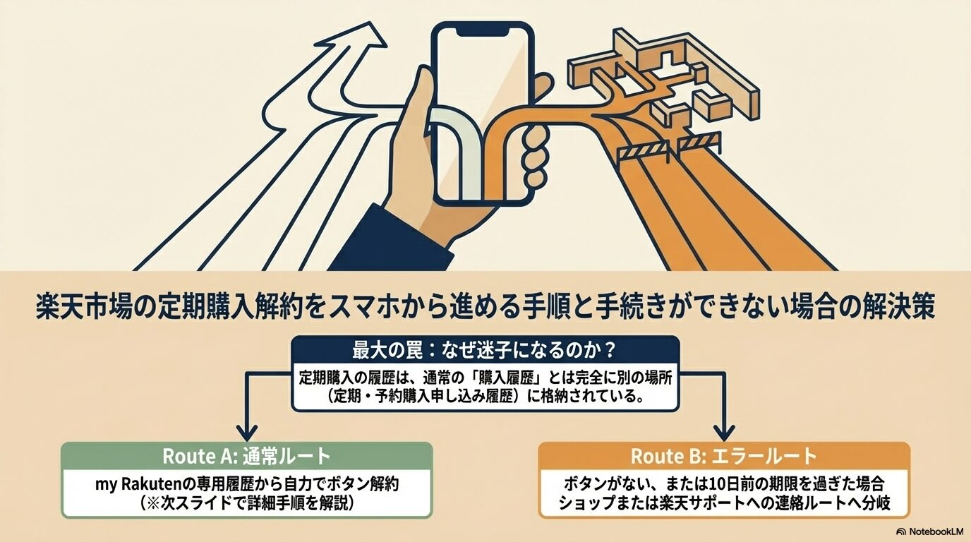 楽天市場の定期購入解約をスマホから進める手順と手続きができない場合の解決策