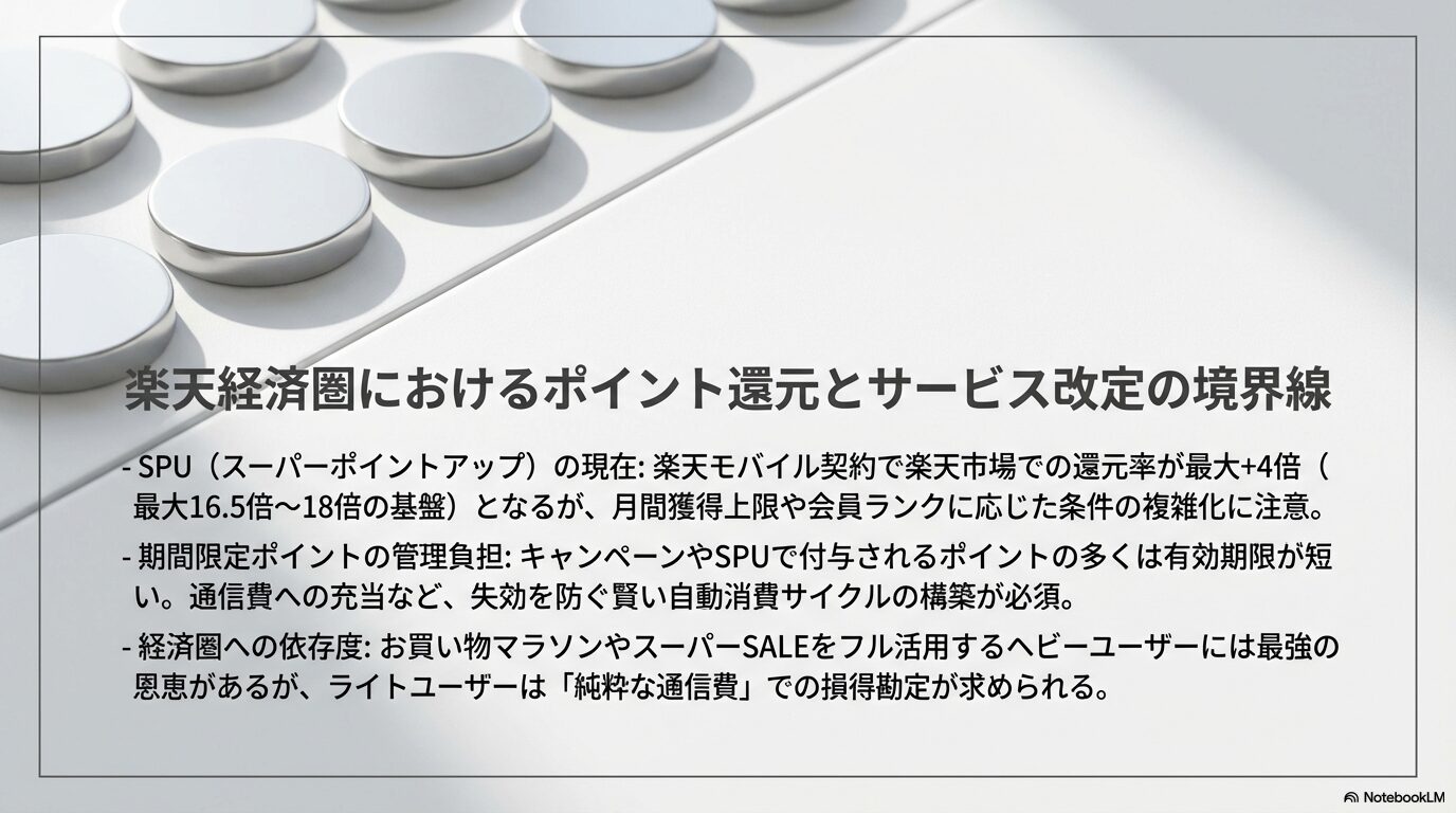 楽天経済圏におけるポイント還元とサービス改定の境界線