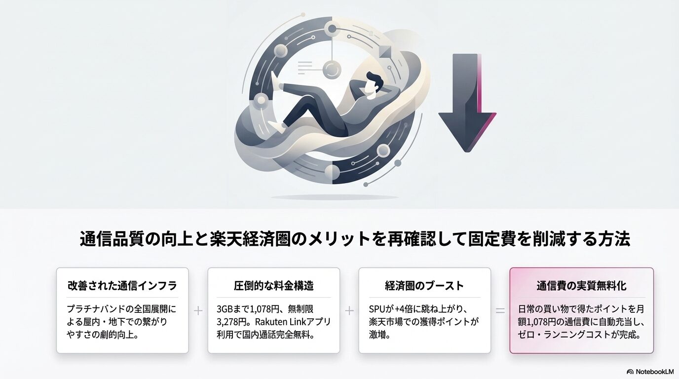 通信品質の向上と楽天経済圏のメリットを再確認して固定費を削減する方法