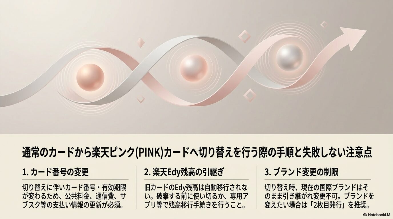 通常のカードから楽天ピンク(PINK)カードへ切り替えを行う際の手順と失敗しない注意点