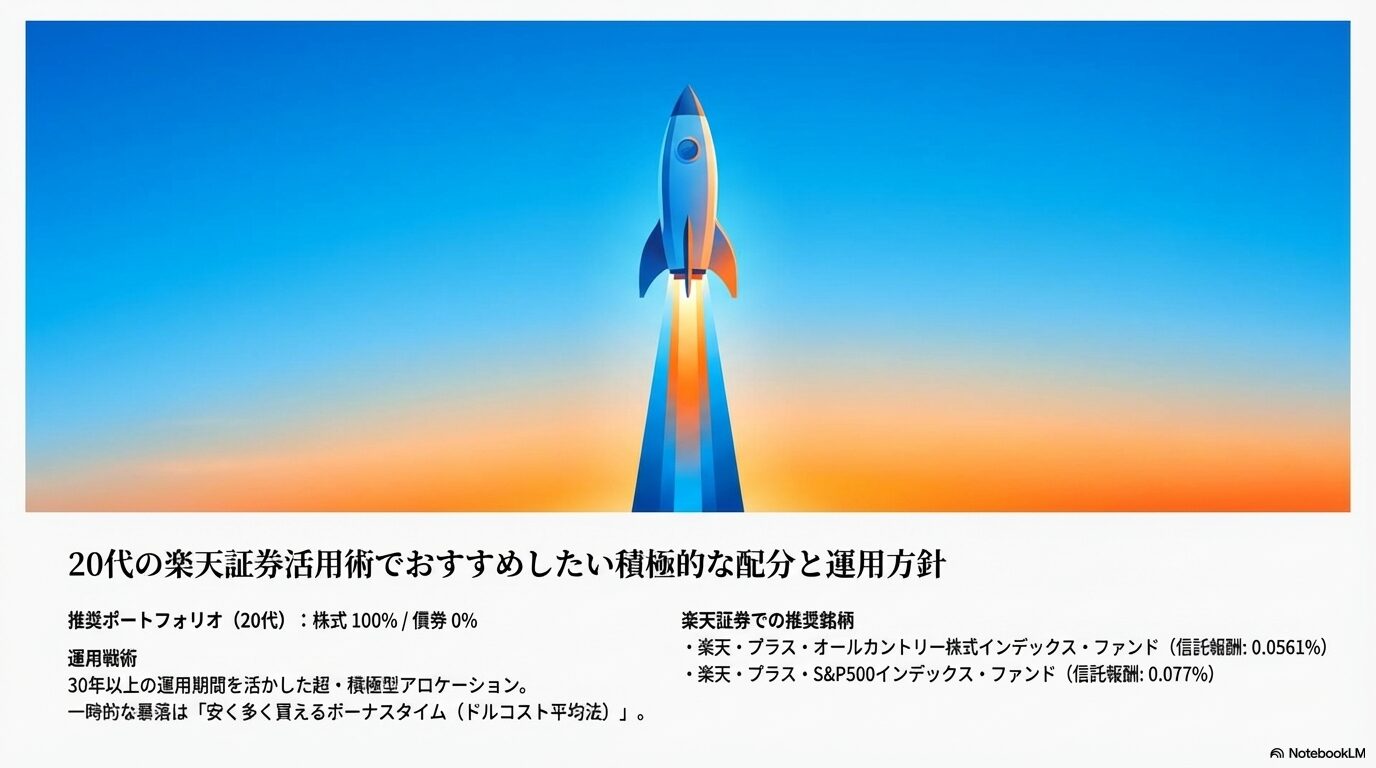20代の楽天証券活用術でおすすめしたい積極的な配分と運用方針