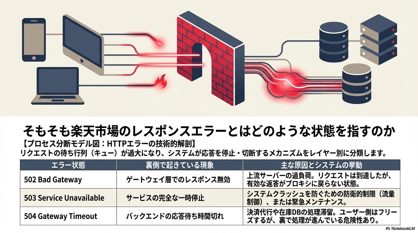 そもそも楽天市場のレスポンスエラーとはどのような状態を指すのか