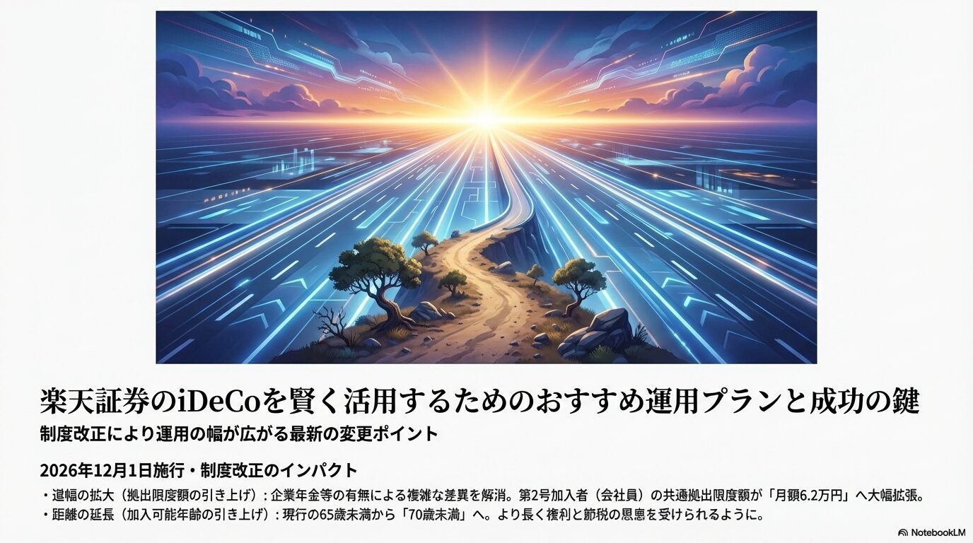 楽天証券のiDeCoを賢く活用するためのおすすめ運用プランと成功の鍵