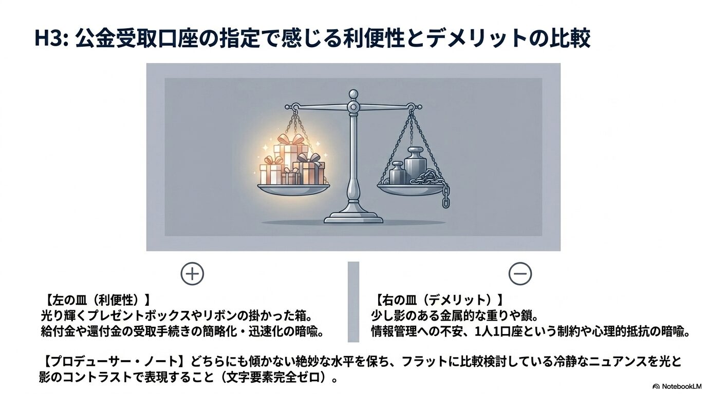 公金受取口座の指定で感じる利便性とデメリットの比較