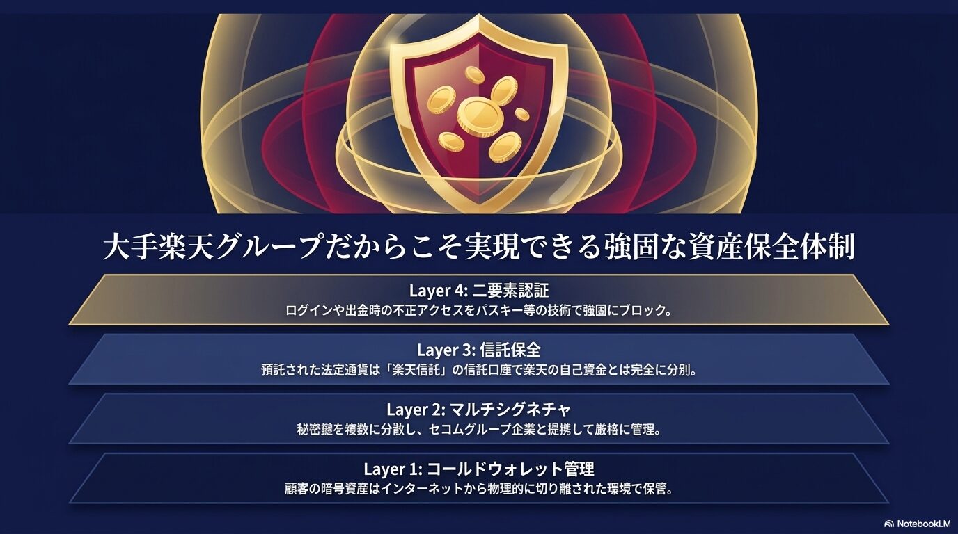 大手楽天グループだからこそ実現できる強固な信頼性と資産保全の体制