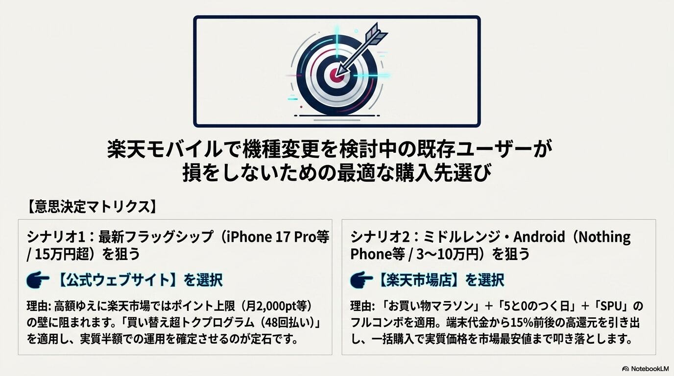 楽天モバイルで機種変更を検討中の既存ユーザーが損をしないための最適な購入先選び