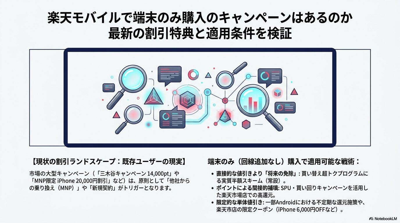 楽天モバイルで端末のみ購入のキャンペーンはあるのか最新の割引特典と適用条件を検証