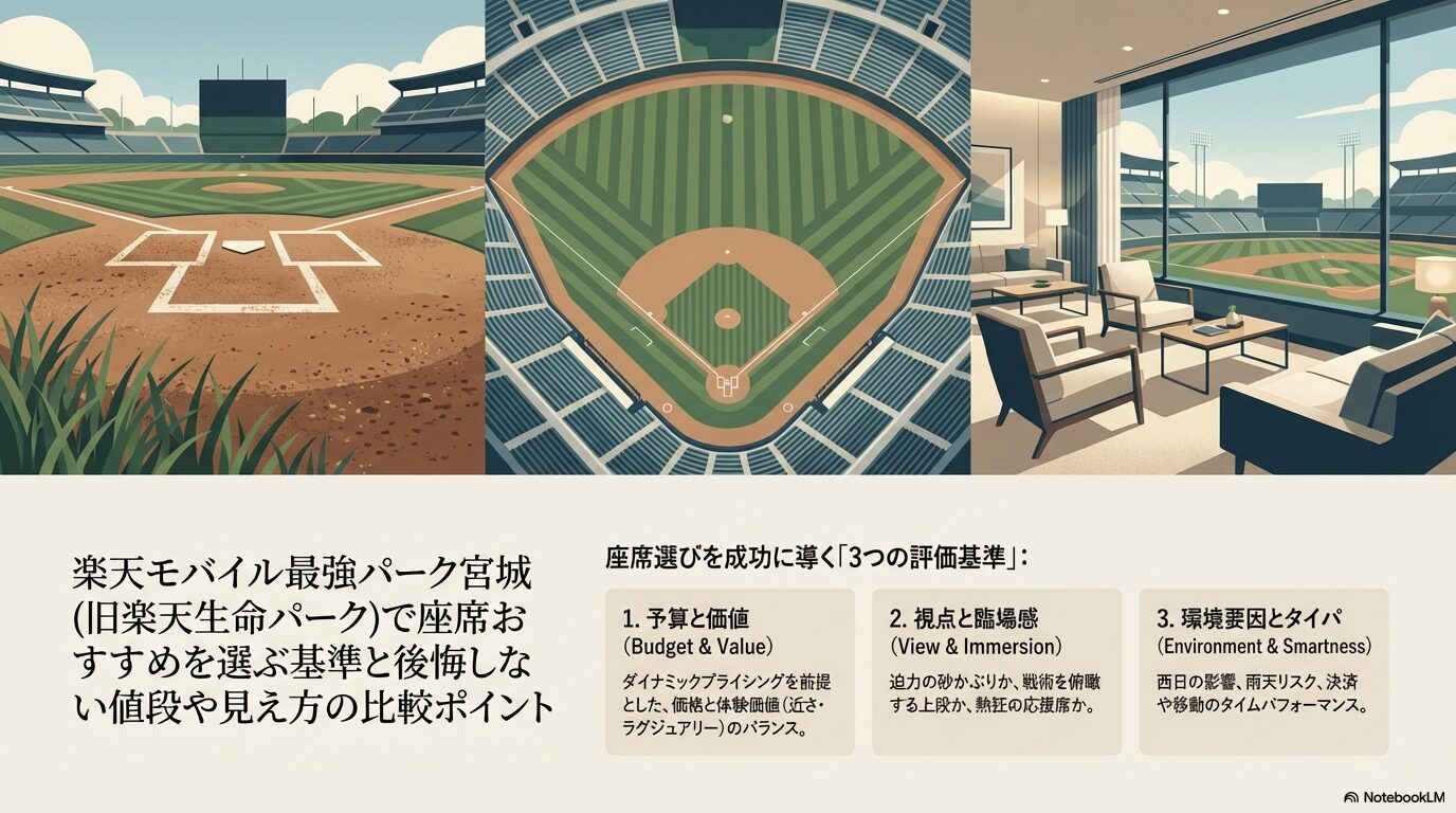 楽天モバイル最強パーク宮城（旧楽天生命パーク）で座席おすすめを選ぶ基準と後悔しない値段や見え方の比較ポイント