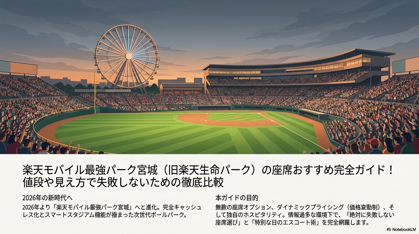 楽天モバイル最強パーク宮城（旧楽天生命パーク）の座席おすすめ完全ガイド！値段や見え方で失敗しないための徹底比較