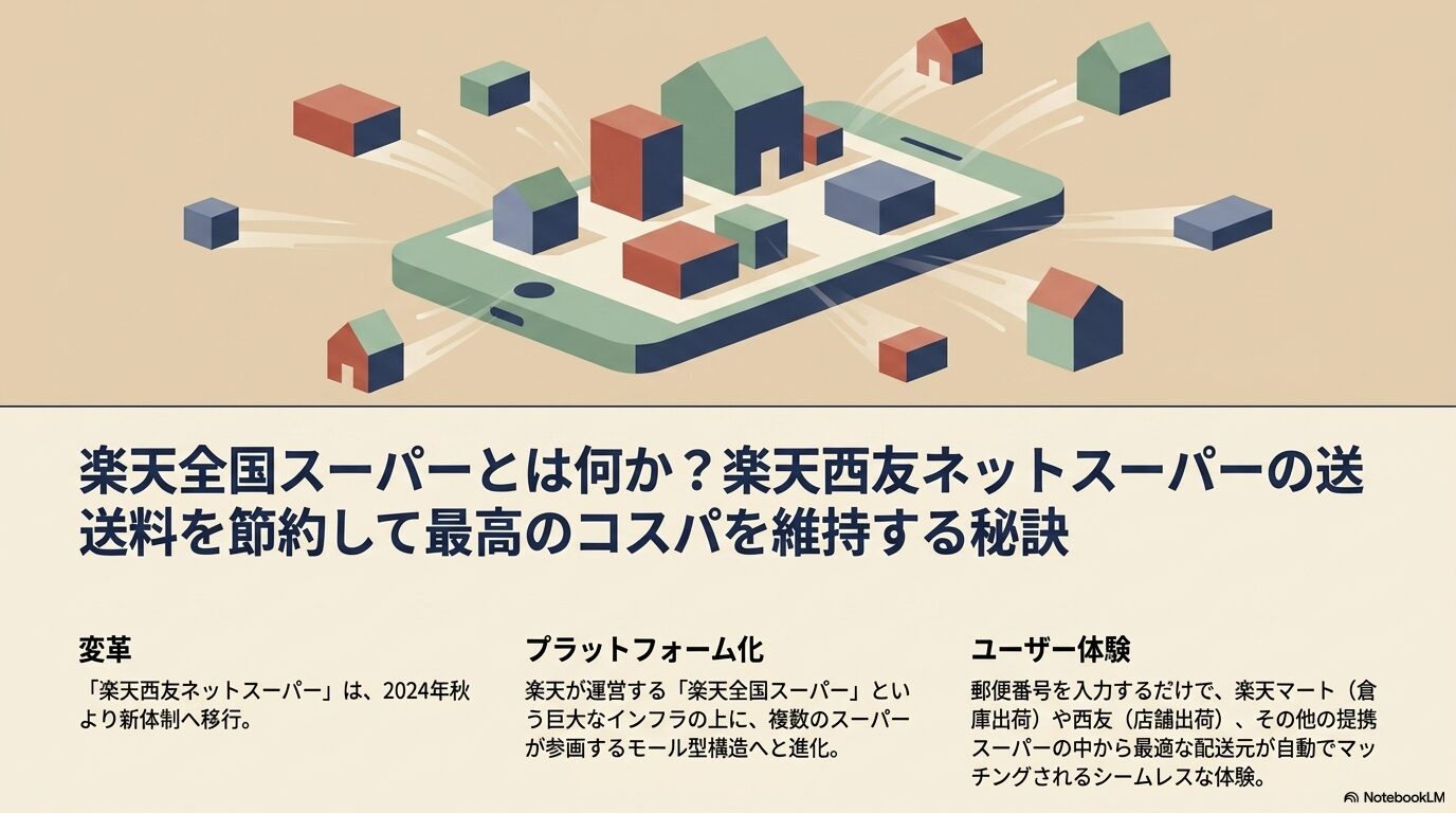 楽天全国スーパーとは何か？楽天西友ネットスーパーの送料を節約して最高のコスパを維持する秘訣
