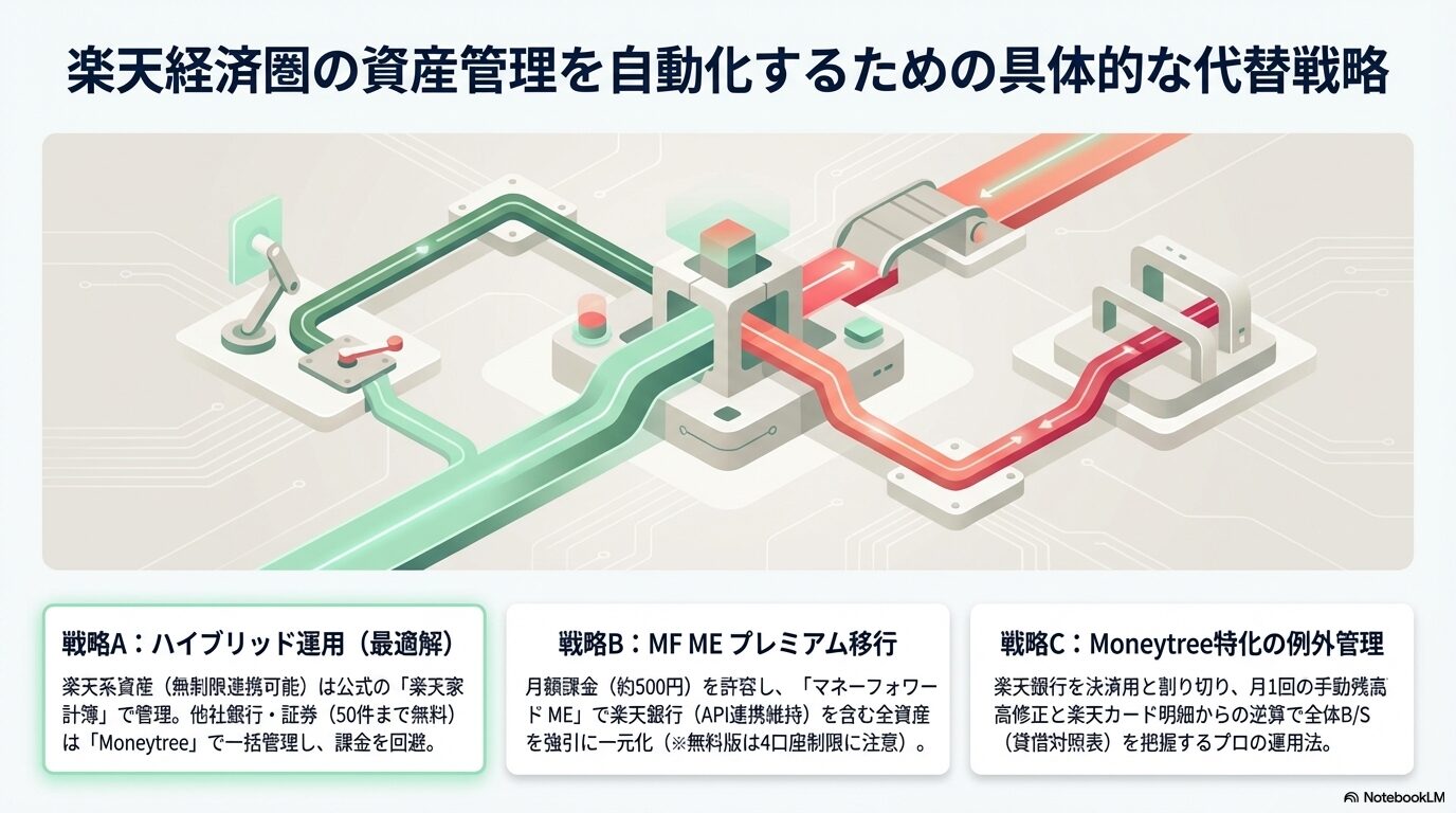 楽天経済圏の資産管理を自動化するための具体的な代替戦略