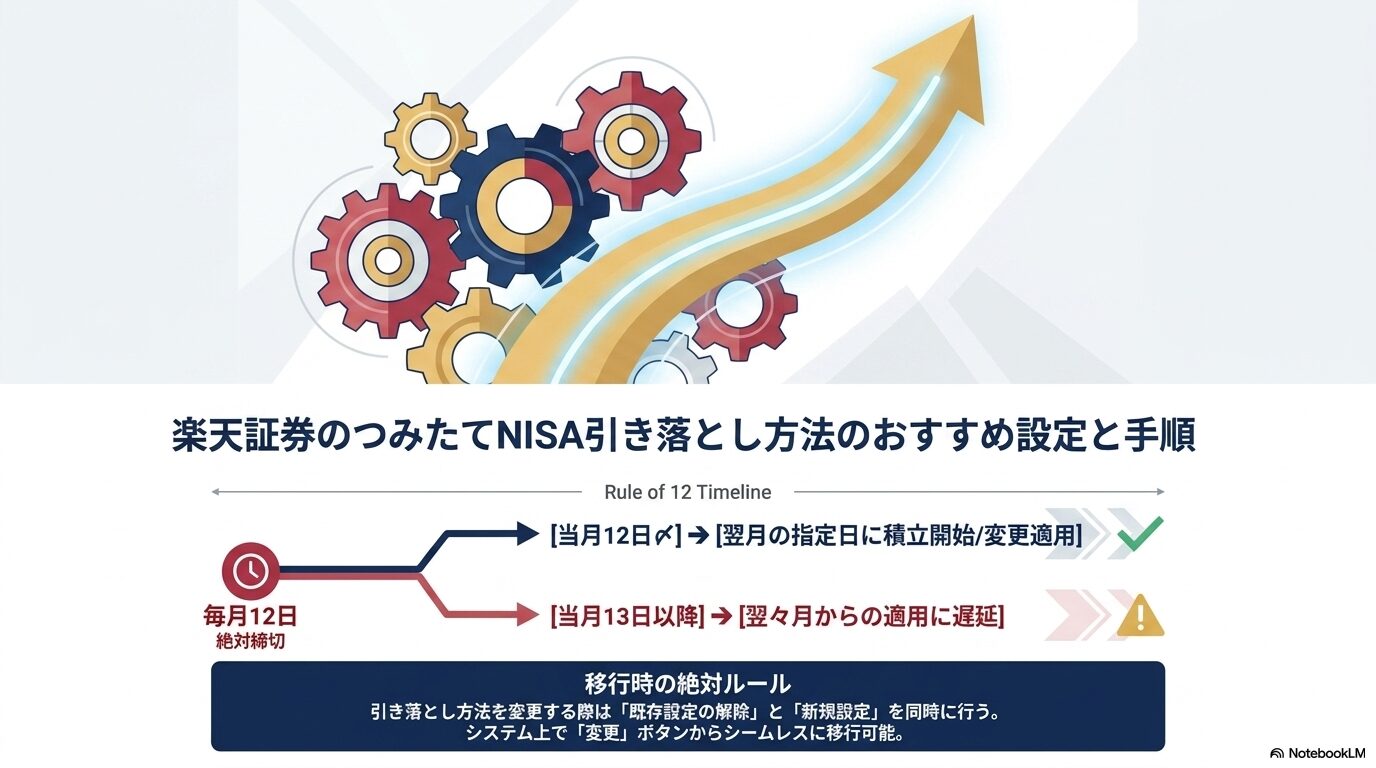 楽天証券のつみたてNISA引き落とし方法のおすすめ設定と手順
