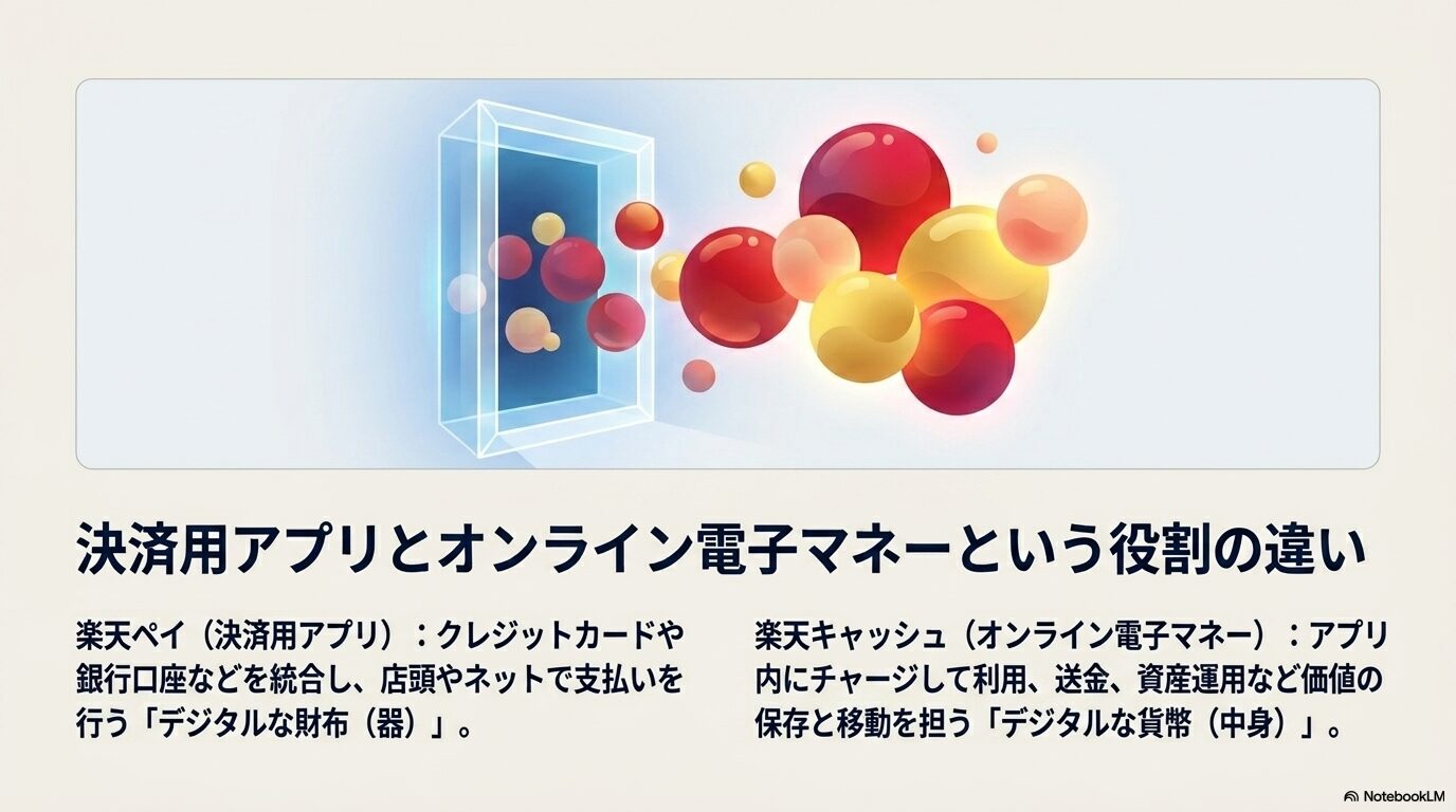 決済用アプリとオンライン電子マネーという役割の違い