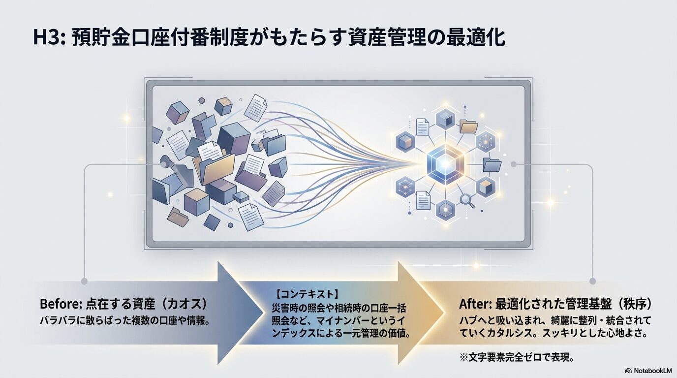 預貯金口座付番制度がもたらす資産管理の最適化