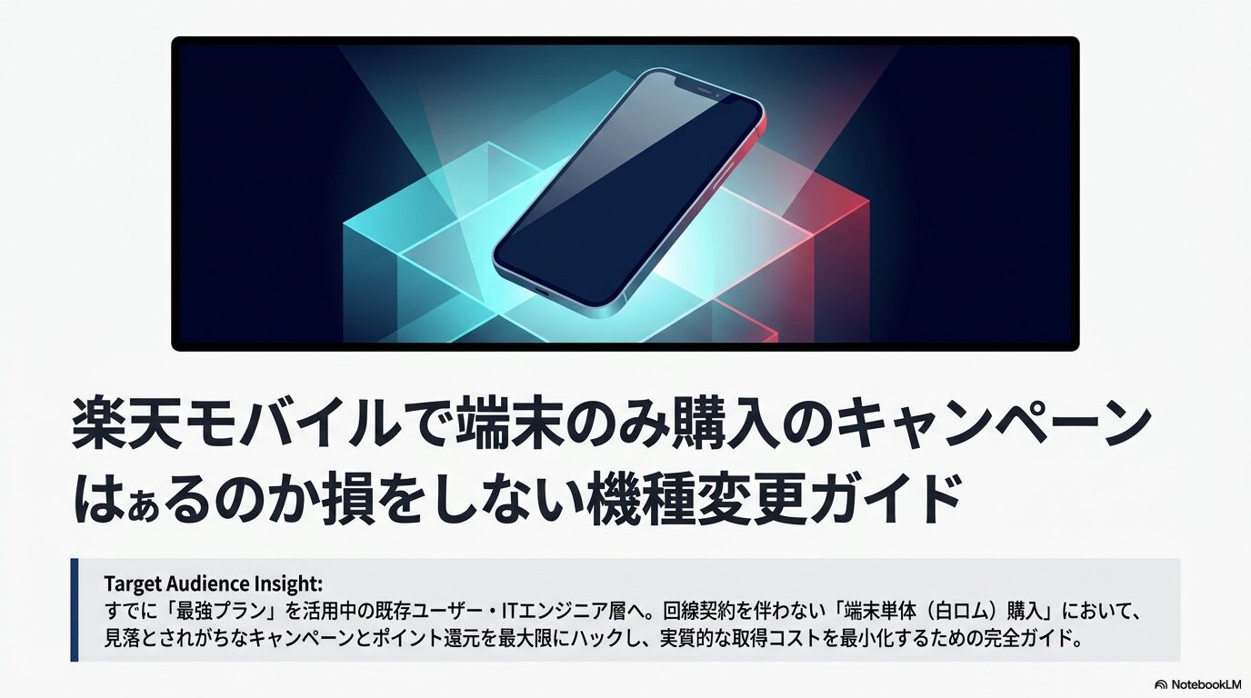 楽天モバイルで端末のみ購入のキャンペーンはあるのか損をしない機種変更ガイド