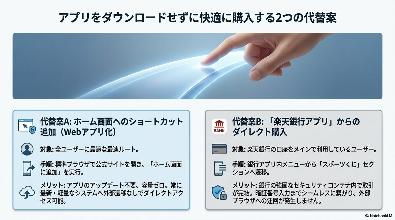 アプリをダウンロードせずに快適に購入する2つの代替案