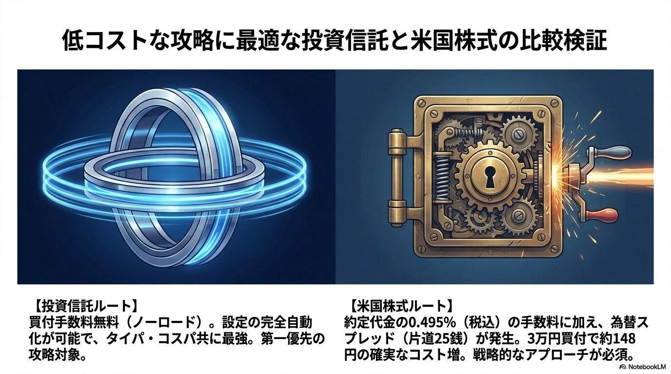 低コストな攻略に最適な投資信託と米国株式の比較検証